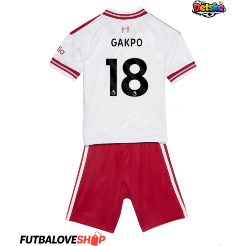 Dres Liverpool Cody Gakpo #18 Preč pre deti 2026-27 Krátky Rukáv (+ trenírky)